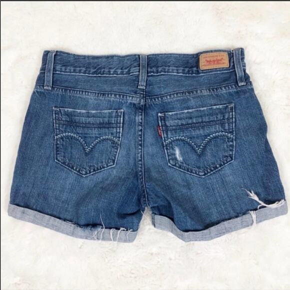 Levi’s Distressed Mid Rise Denim Shorts - Picture 3 of 4